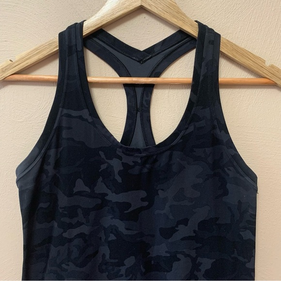 Lululemon Cool Racerback II *Nulu Heritage 365 Camo Deep Coal Multi Size 12 - Picture 3 of 10